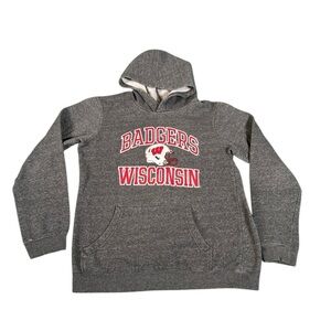 Wisconsin Badgers Boys Size X-Large 18 Gray Hooded Sweatshirt Hooded Outer Stuff